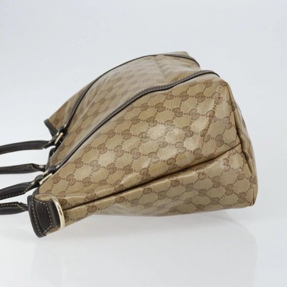 GUCCI GG Crystal Tote Bag Coated Canvas Outlet Beige Gold 265695 Auth 146641 - Picture 4 of 16